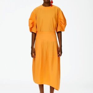 Tibi Asymmetrical Skirt in Vibrant Orange